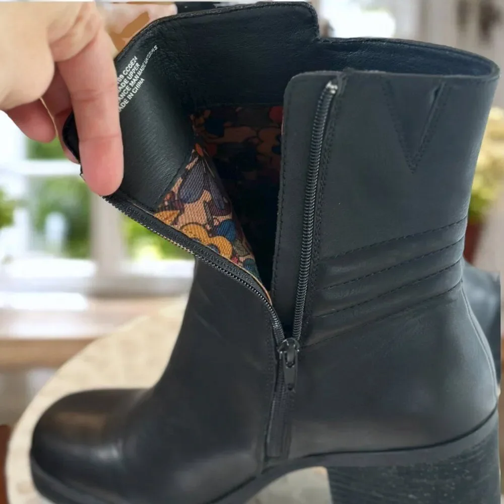 Kork-Ease Korks Moergan Black Block Heel Ankle Boots Womens 10 - Picture 12 of 13